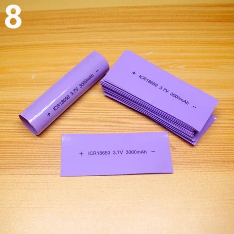 100pcs 18650 Lithium Battery Heat Shrink Wrap PVC Sleeves – Insulation Packaging Film for Battery Protection