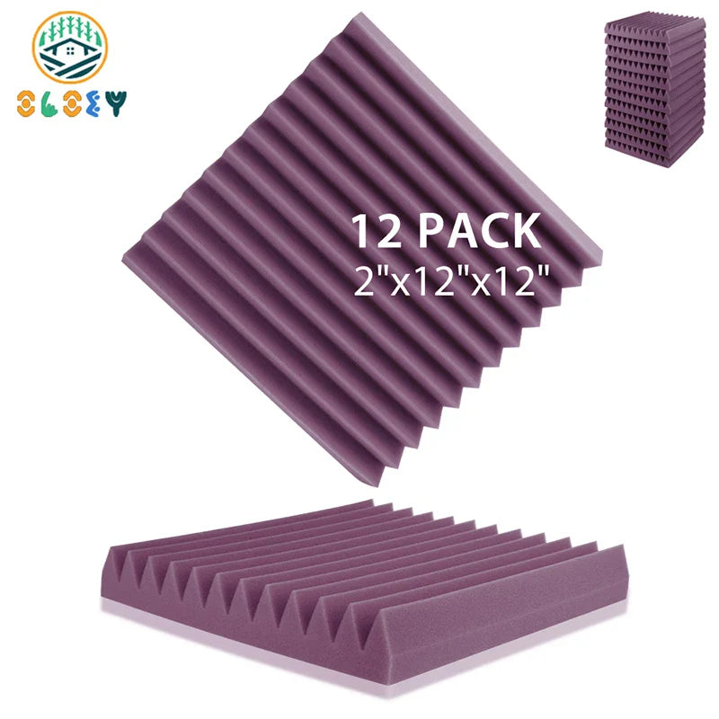 12 Pack Soundproof Foam Panels – Acoustic Sound Absorbing Pads for Studio, KTV, Home & Wall Insulation