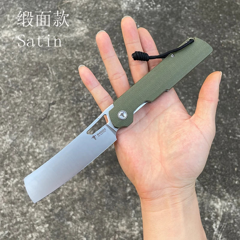 SHOOZIZ XUN120 XUN119 Folding Knife - D2 Steel Flax Handle Outdoor Camping EDC Pocket Tool