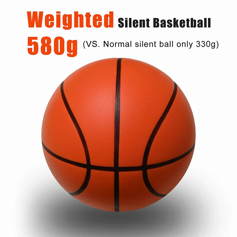 Silent Foam Basketball – Size 7/6/5, Indoor Grooved Airless Quiet Dribbling Training Ball Gift