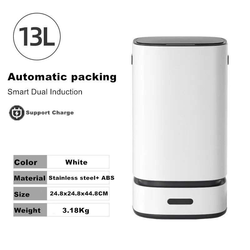 13L Smart Automatic Trash Can — Large Capacity Electric Rubbish Bin for Bathroom, Kitchen & Home