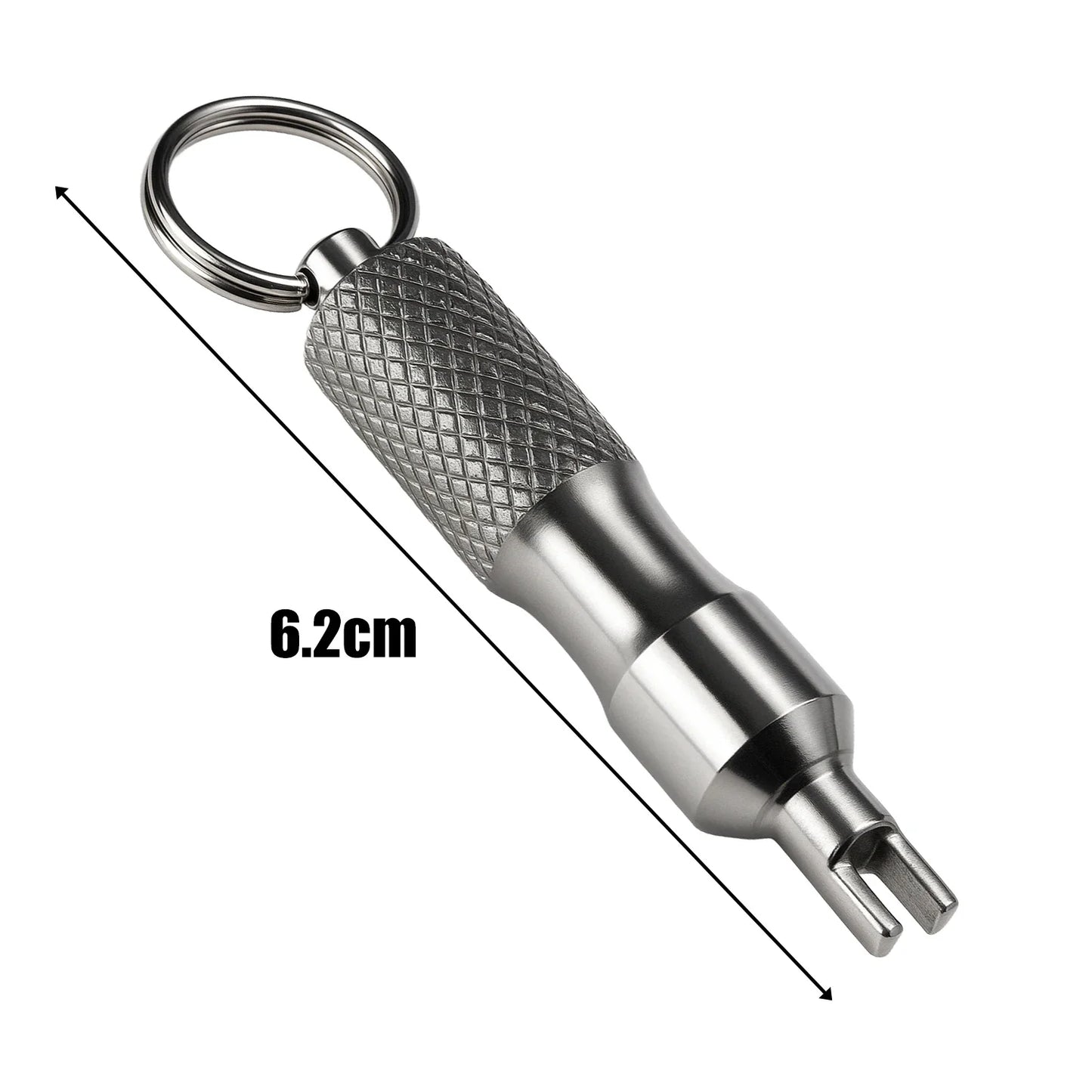 Universal Stainless Steel Tire Repair Screwdriver & Valve Wrench with Key Ring – Car & Motorcycle Tire Repair Tool
