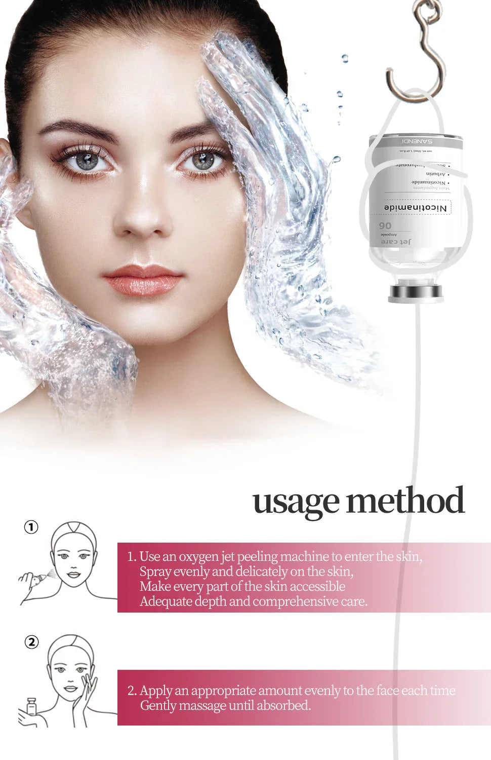Hyaluronic Acid Oxygen Serum Ampoule — Anti-Aging Skin Spray with Salmon DNA & Copper Peptide GHK-Cu