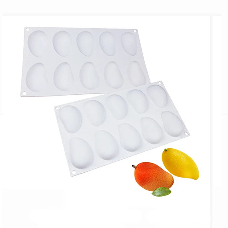 Fruit Series Silicone Cake Mold — Mango & Pear Shapes for Mousse, Dessert Baking, Non-Stick & Easy-Clean French Cake Decoration