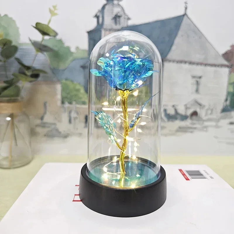 Artificial Eternal Rose Flowers with LED Light – Valentine’s Day Gift for Girlfriend, Wedding & Christmas Decor