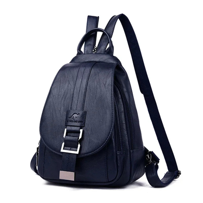 Multifunctional Women's Leather Backpack - Casual Style for Teen Girls, School and Travel Bagpack, Ladies' Chest Bag Sac