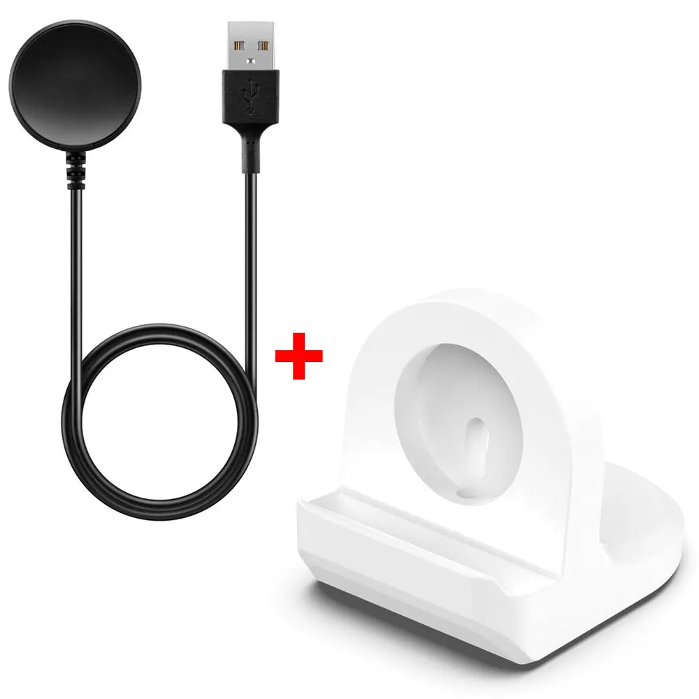 Silicone Charger Dock Holder — Samsung Galaxy Watch Ultra 47mm & Galaxy Watch 7/6/5/5 Pro Stand with USB Cable
