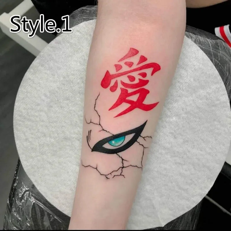 Gaara Anime Large Waterproof Temporary Tattoo — Oversized Cosplay Body & Arm Sticker
