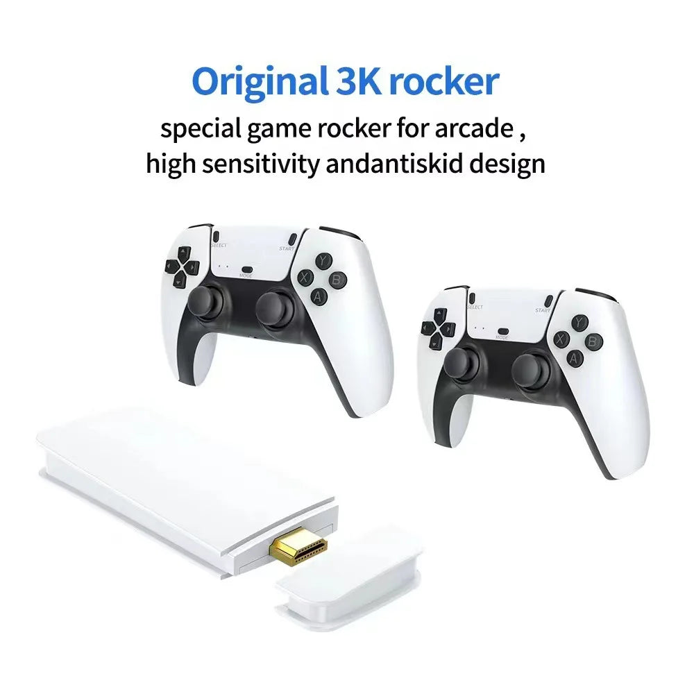 M15 Game Stick Mini TV Handheld Console — Wireless Gamepads, 64GB with 20,000+ Retro Games, HD Output, Two-Player for PS1 and More