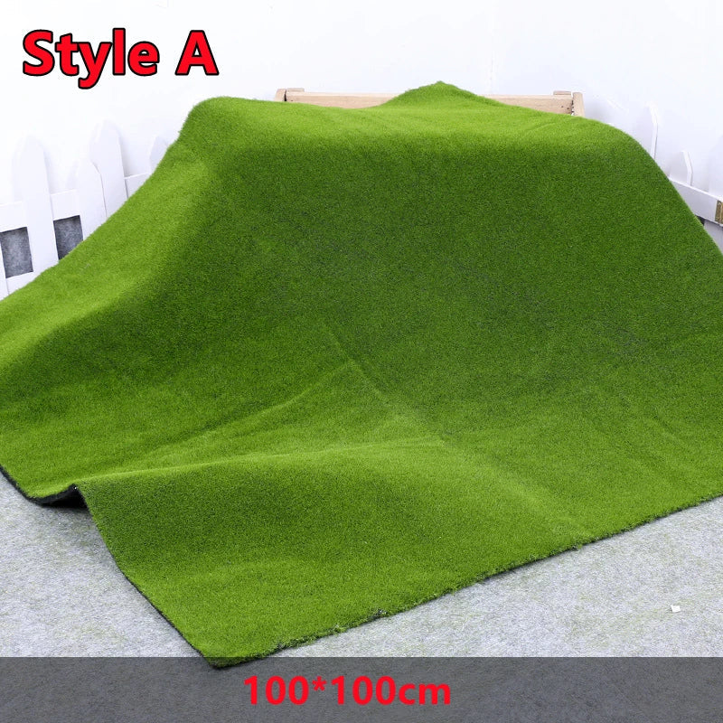 100×100cm Artificial Moss Lawn Carpet - Realistic Green Landscape Decor for Home, Weddings & Events