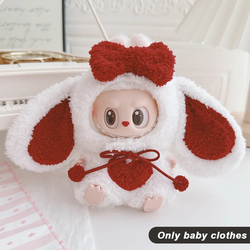 Cute Knitted Clothes Keychain – Outfit for 17cm Labubu/Macaron Doll, Kids & Girl Gifts