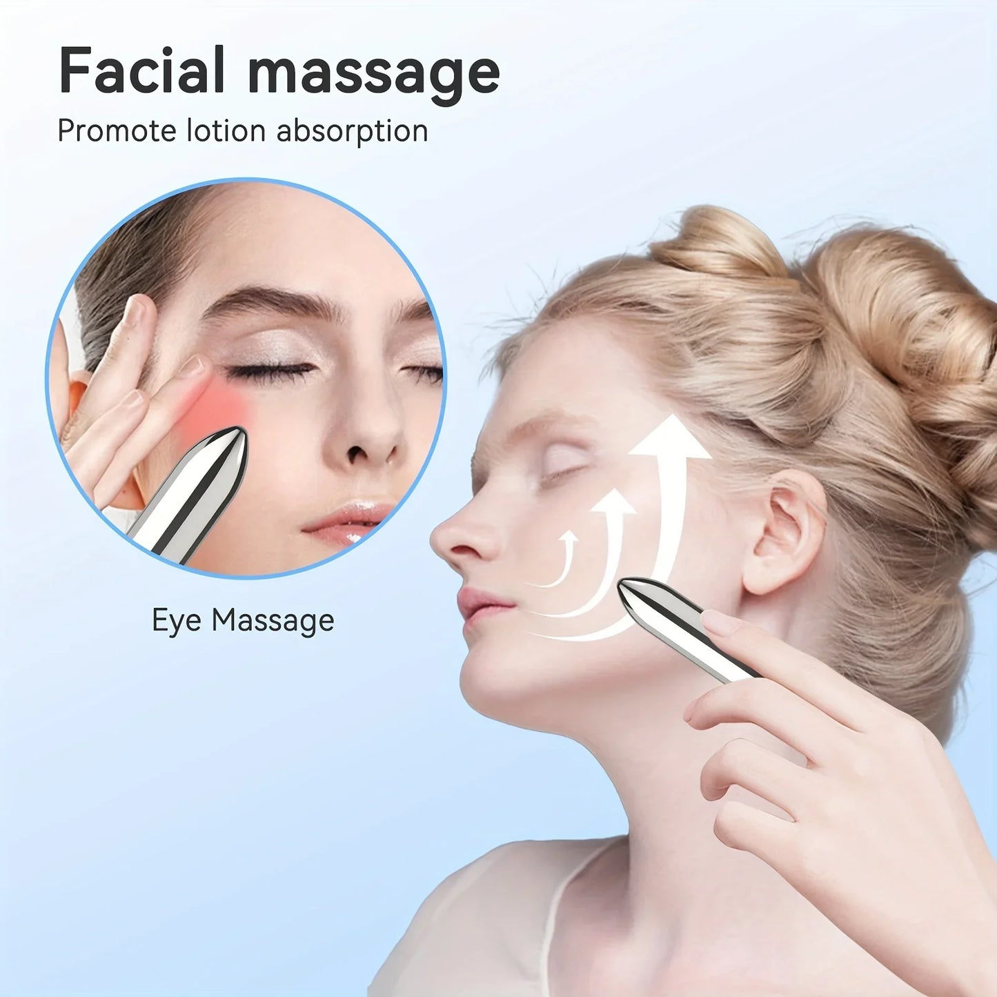 Mini Vibrating Massager — Portable Facial & Eye Massager, Relieves Tension, Promotes Lotion Absorption, Lipstick-Sized