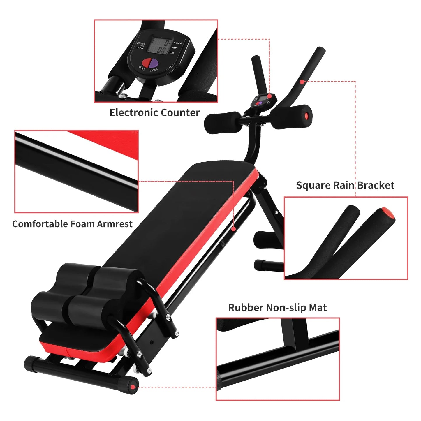 Foldable Ab Workout Machine – Adjustable Abdominal Trainer for Stomach Exercise at Home Gym