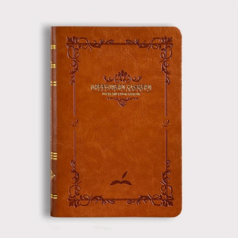 A6/A7 Vintage Hot Gold Printed Notebook β Cute Compact PU Leather Pocket Diary, Hard Shell School & Office Supplies