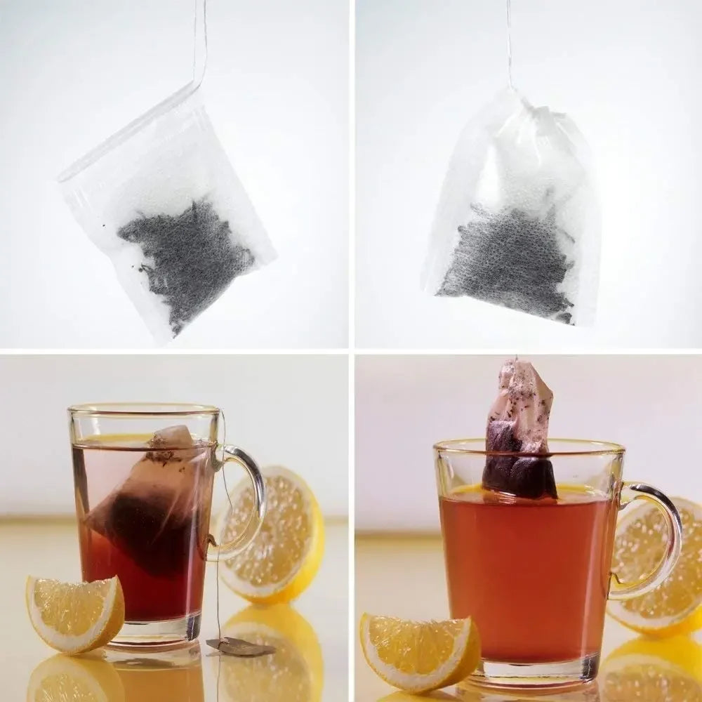 Disposable Empty Tea Filter Bags with String – Heat Seal Scented Tea Bags for Loose Leaf Herbs, Herbal Tea Brewing Kitchen Accessories