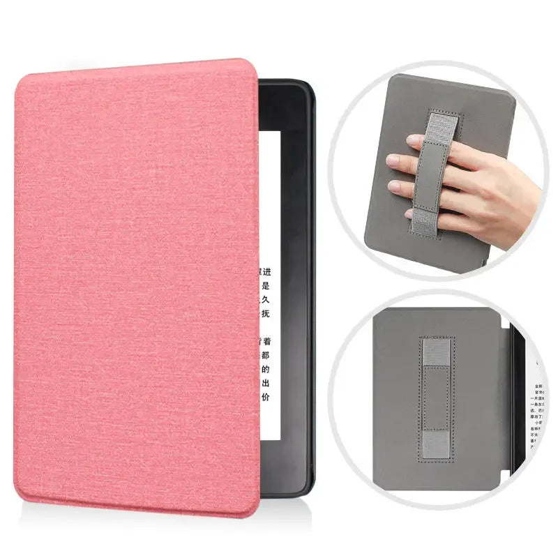 SA568B Leather Case for Kindle Paperwhite 12th Gen 2024 Signature Edition – 7-Inch Cover with Hand Strap & Auto Sleep