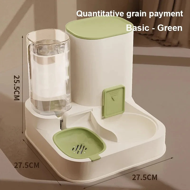 Automatic Cat Feeder & Water Dispenser – Large Capacity Dry & Wet Food Container