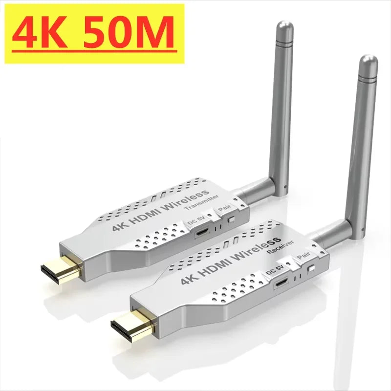 150M Wireless Video Transmitter & Receiver – HDMI-Compatible Extender, TV Stick, Screen Mirror Adapter for PC, DVD, TV & Projector
