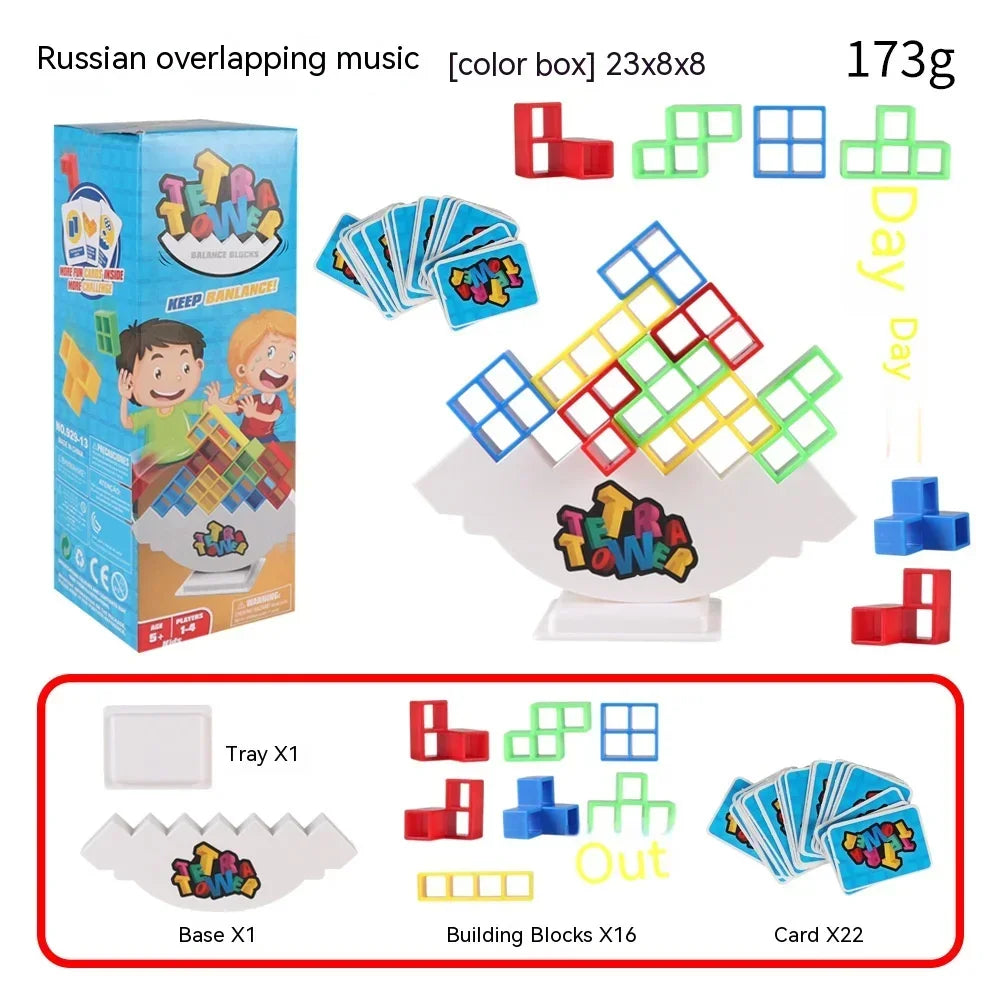 Tetra Tower Balance Puzzle Game - Fun Stacking Building Board Game for Kids Adults Family Friends Party Gift