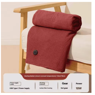 Electric Heating Shawl & Wearable Blanket – Rechargeable, Washable Heated Blanket for Outdoor, Office & Travel Use