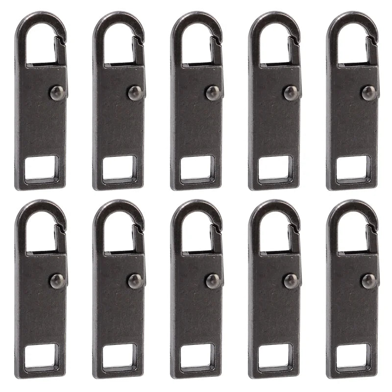 10/1PCS Universal Metal Zipper Pull Replacement — Instant Repair Kit for Luggage, Purses & Clothing Sliders