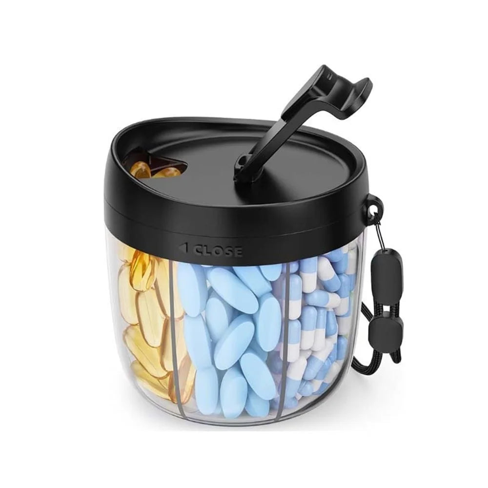 Large Capacity Waterproof Travel Pill Organizer – Portable Food Grade Plastic Medicine Storage Box for Tablets & Capsules