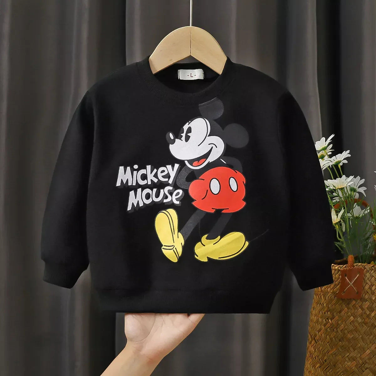 Disney Baby Unisex Hoodies Set - Cartoon Print Long Sleeve Tops & Trousers, Toddler Boys Casual Sweatshirt Outfit