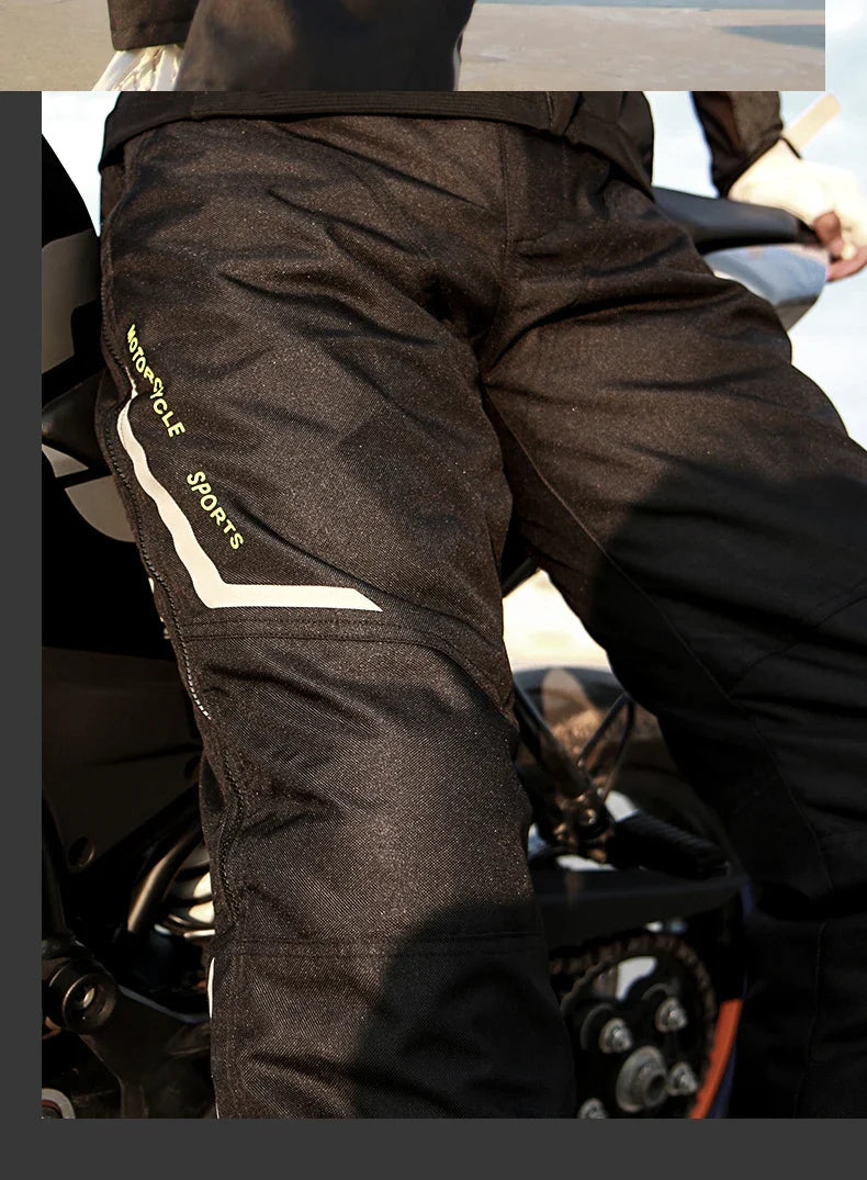 AMU Motorcycle Quick Take-Off Pants - Waterproof, Windproof, Thermal Protective Gear for Men & Women