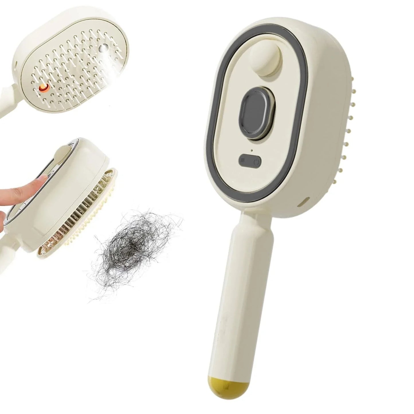 Electric Steam Hair Comb with Spray Massage - Anti-Frizz & Anti-Static Hair Styling Brush
