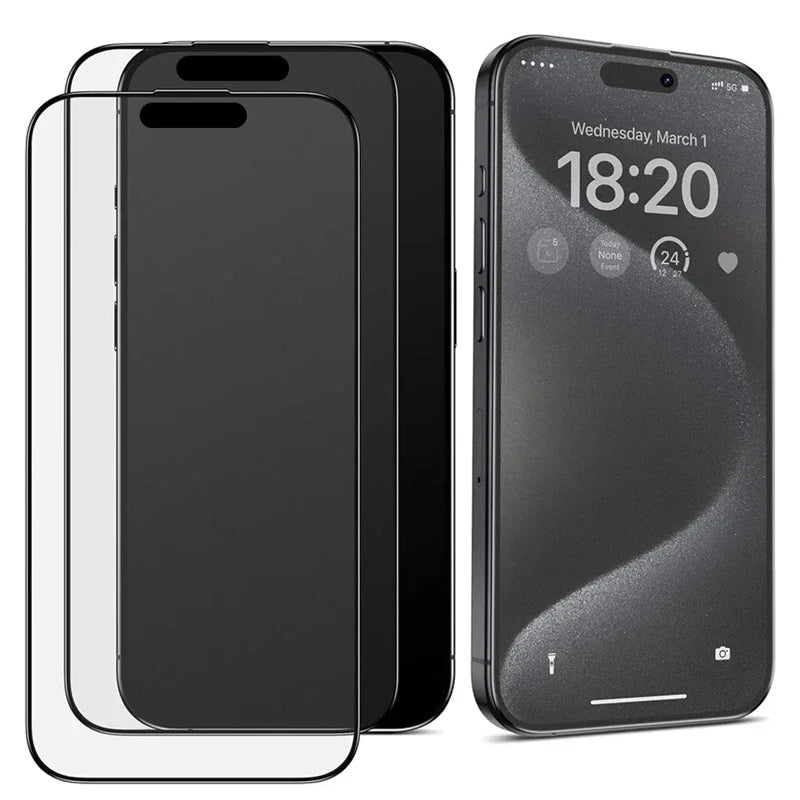 Matte Frosted Screen Protector for iPhone 11–16 Series – Oleophobic Coating, Dust-Free Installation, Anti-Glare Glass Film