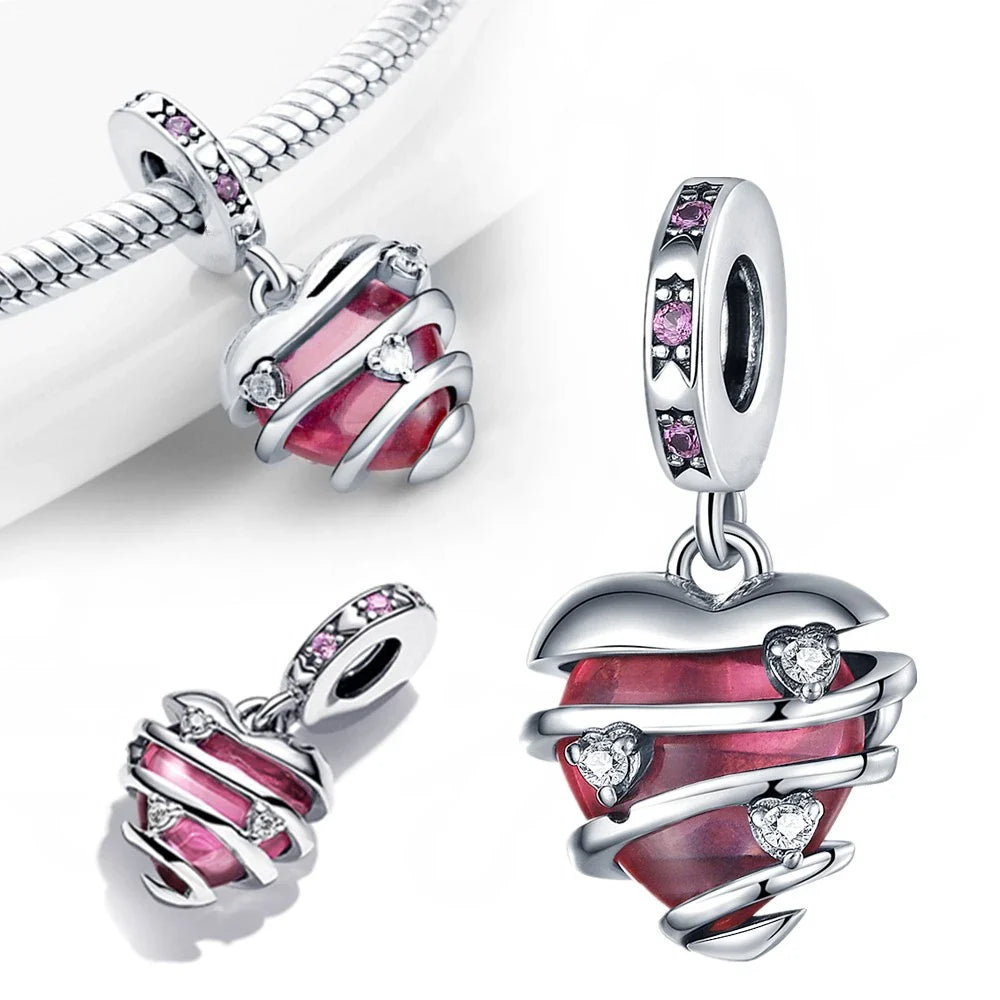 Chameleon Luminous Firefly & Butterfly Silver-Plated Charms - 925 Silver for DIY Bracelet Jewelry Making