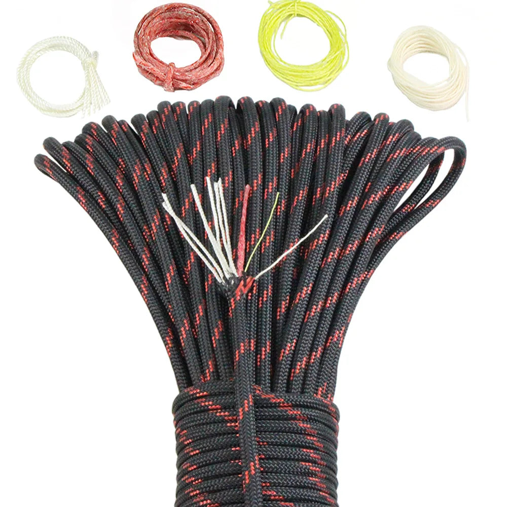 10-Strand Multifunctional Paracord 650 – Military-Grade 4mm Camping & Survival Rope with Fishing Line, Copper Wire & Fire Wire