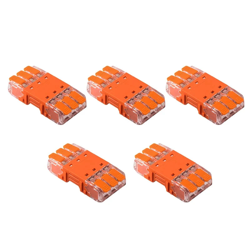 5Pcs Quick Lever Wire Connectors – 2/3/4 Pin CMK642 Compact Plugable Terminal Blocks, Universal Male Female Electrical Splicing Connectors