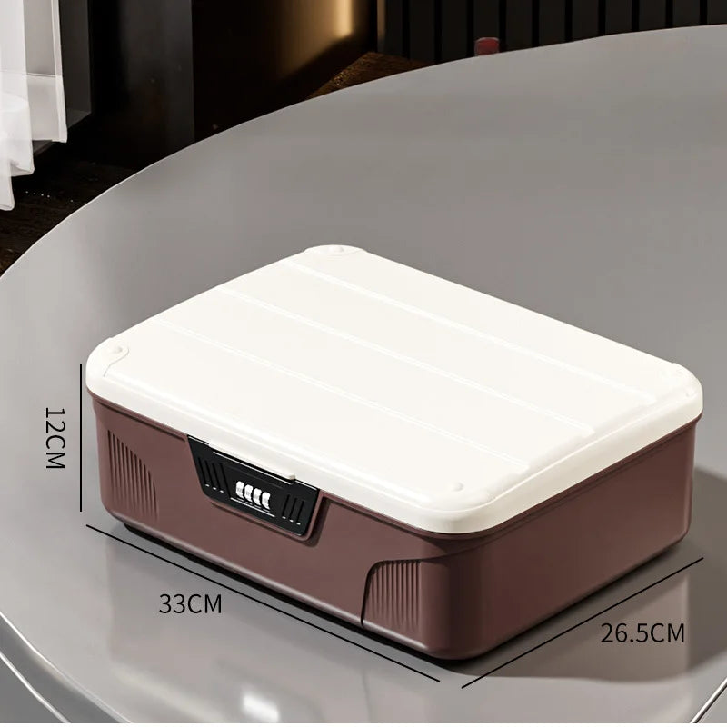 Four Digit Password Lock Safe Box – Portable Organizer for Passport, Medicine, Cash, Jewelry & Privacy Security Storage