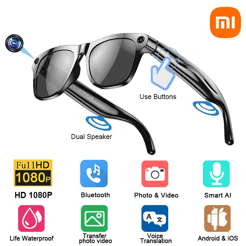 Xiaomi MIJIA 1080P HD AI Smart Glasses — Cat GPT, 100MP Camera, Bluetooth Calls, Voice Assistant, 260mAh Battery