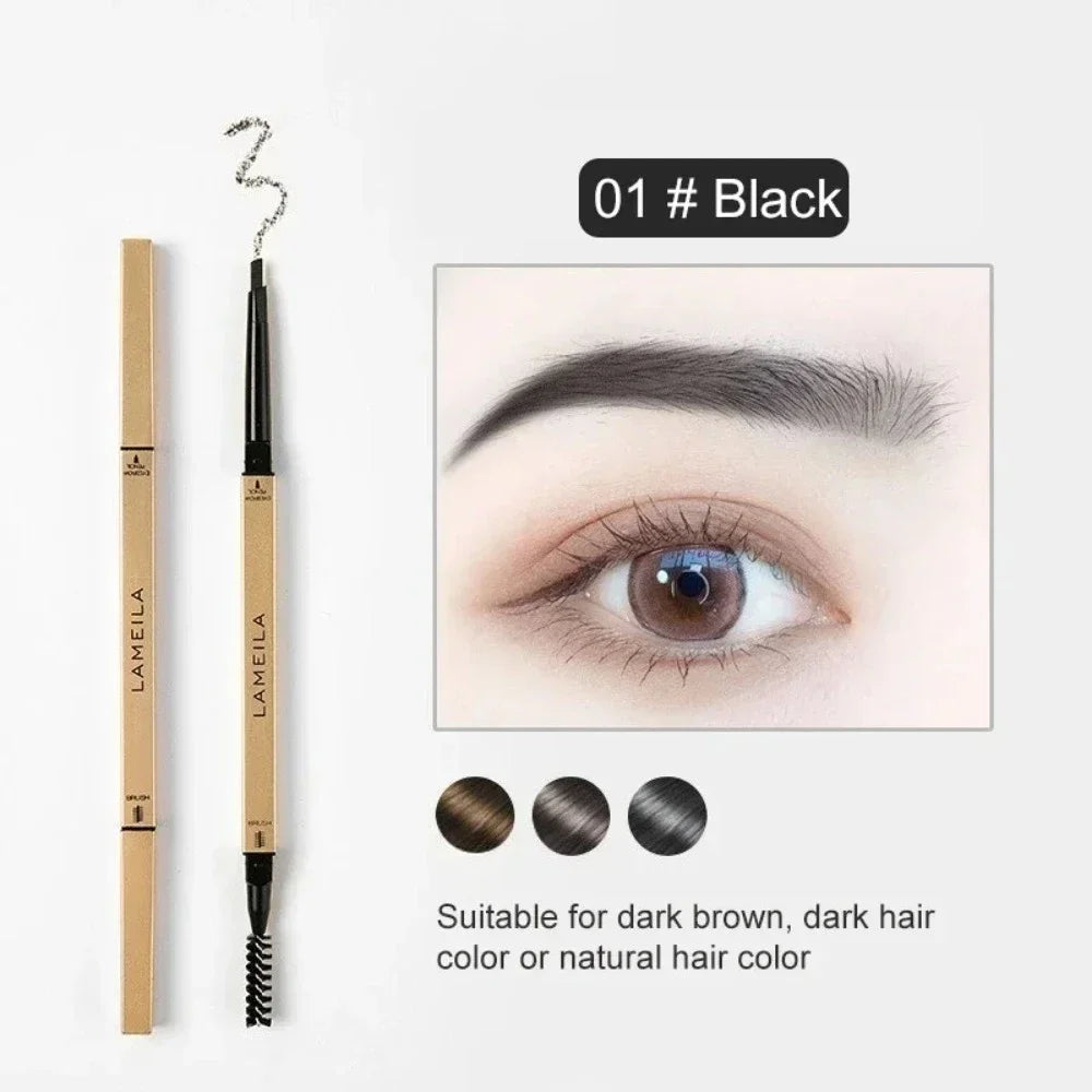 5-Color Dual-Head Eyebrow Pencil with Brush – Waterproof, Sweatproof Eyebrow Gel & Tattoo Pencil for Long-Lasting Natural Makeup
