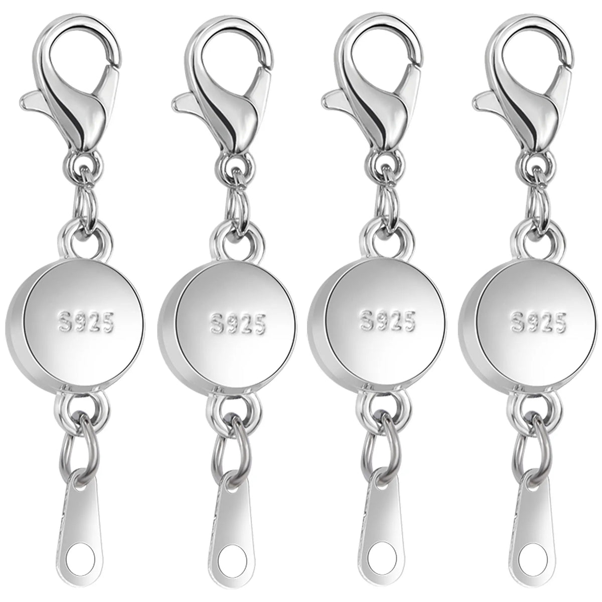 925 Silver Magnetic Jewelry Clasp - Round Necklace Closure & Clasp Converter for DIY Jewelry Making