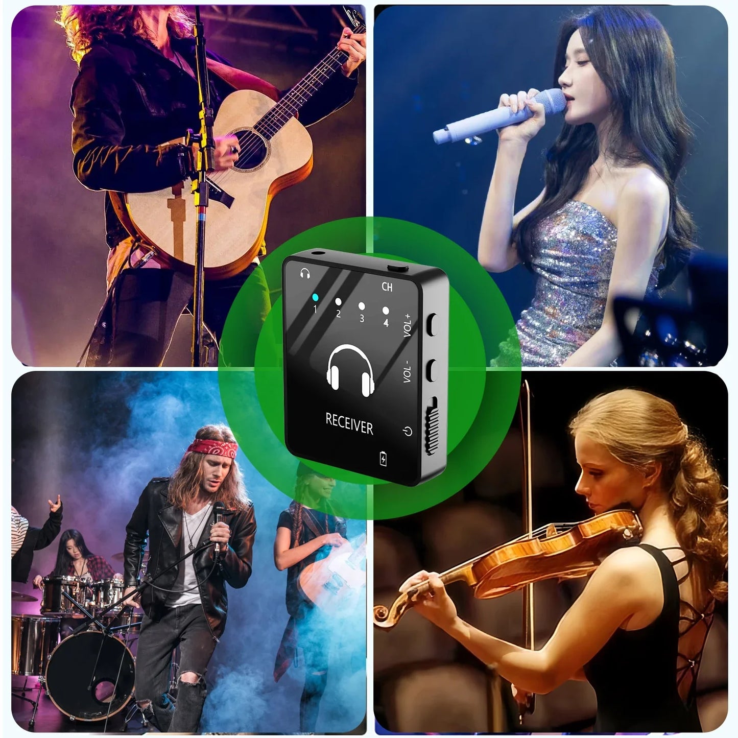 Wireless IEM In-Ear Monitoring System – Transmitter & Lavalier Receiver for Band Rehearsals