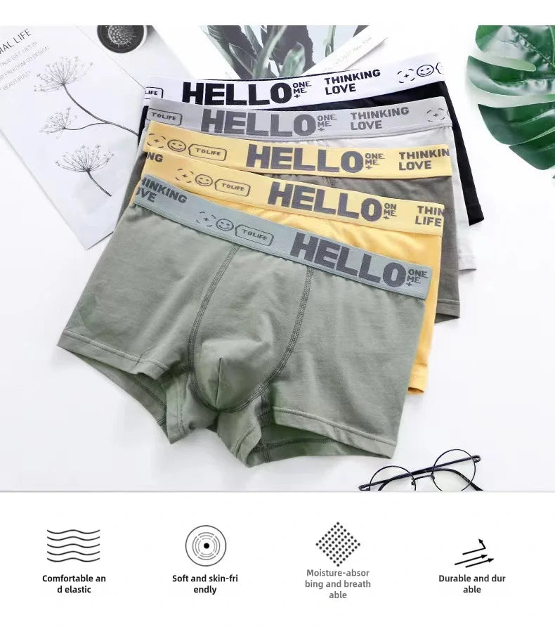10PCS Men's Mid-Waist Boxers – Breathable, Lightweight Underwear Set in Multiple Colors
