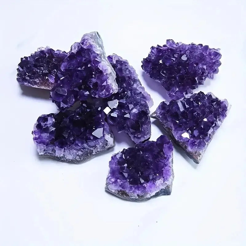 2PCS Natural Amethyst Healing Crystals — Energy Stones for Spiritual Treatment & Home Decoration