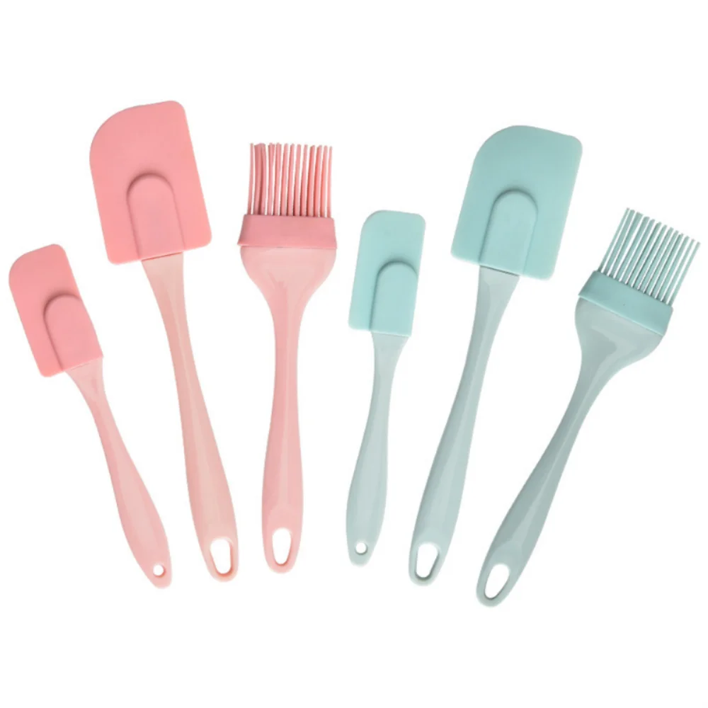 3Pcs Non-Stick Silicone Baking Spatula Set – Cream Scraper, Butter & Cake Mixer Tools with PP Handle for Kitchen Baking Use