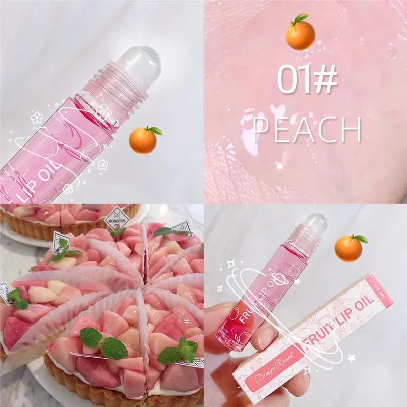 Fruit Lip Gloss Transparent Lip Oil – Moisturizing, Waterproof, Long-Lasting Liquid Lipstick to Reduce Lip Lines