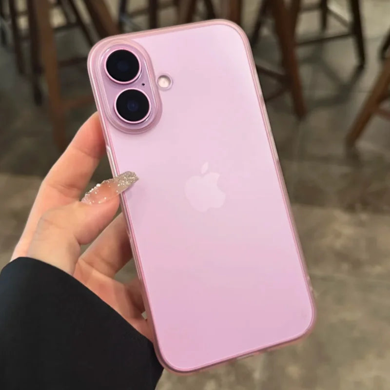 Translucent Matte PC Phone Case for iPhone 12-17 Pro Max Plus - Clear Shockproof Full Protective Cover with Slim Hard Shell Design