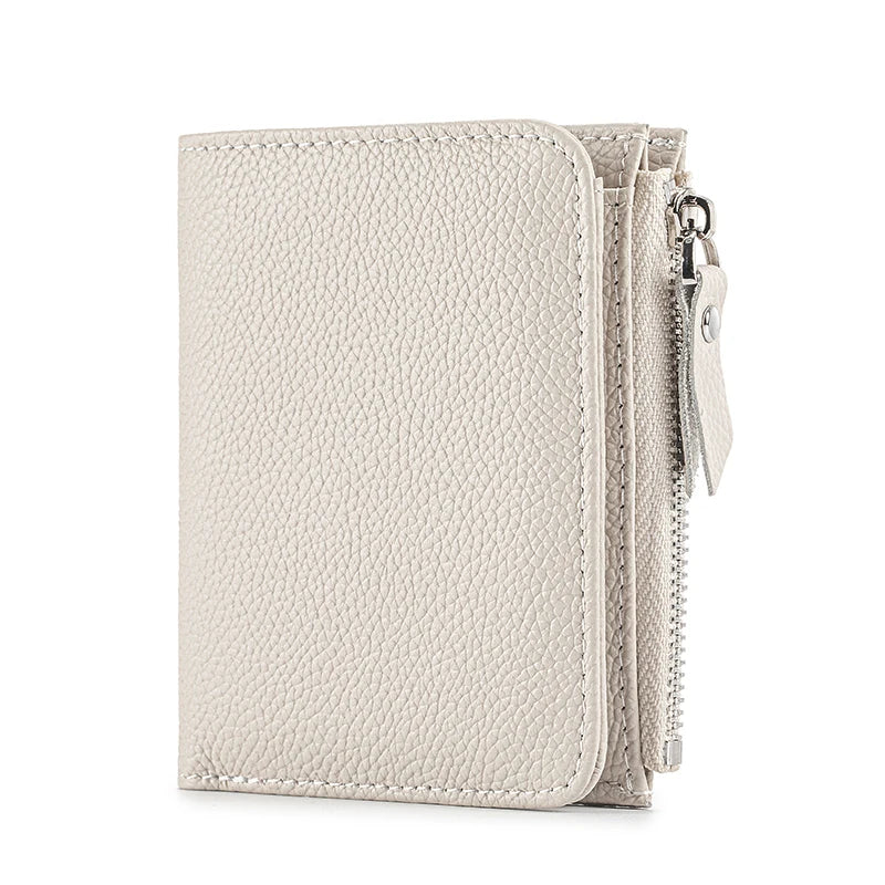 Women’s Genuine Leather Slim Wallet — RFID Blocking Bi-Fold with Card Holder & Coin Pocket