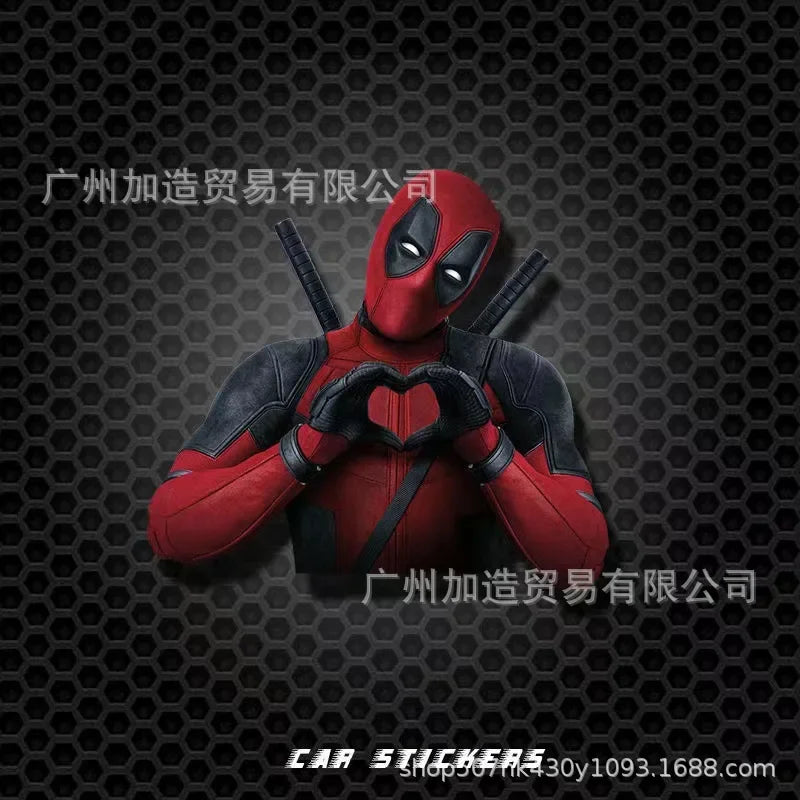 Cute Deadpool Car Sticker β Waterproof Heart Decal for Scratch Cover, Exterior Decoration & Gift Accessory