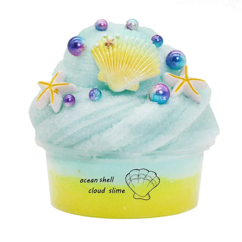 DIY Slime Set for Kids ā Non-Sticky Cloud Slime with Ice Cream Cone Scent, Rainbow Charms & Stress-Relief Party Toys