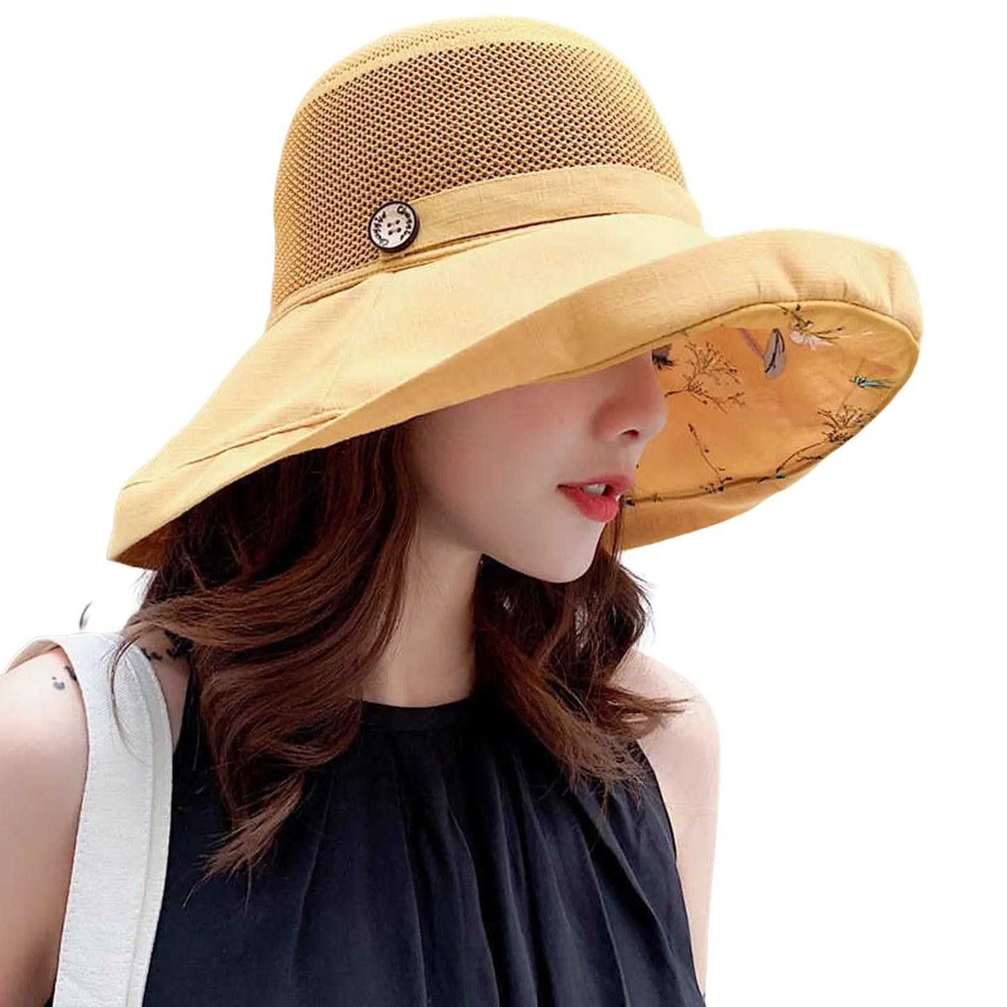 Women’s Foldable Sunshade Hat – Wide Brim UV-Resistant Hat for Travel, Camping, Fishing, Spring & Summer