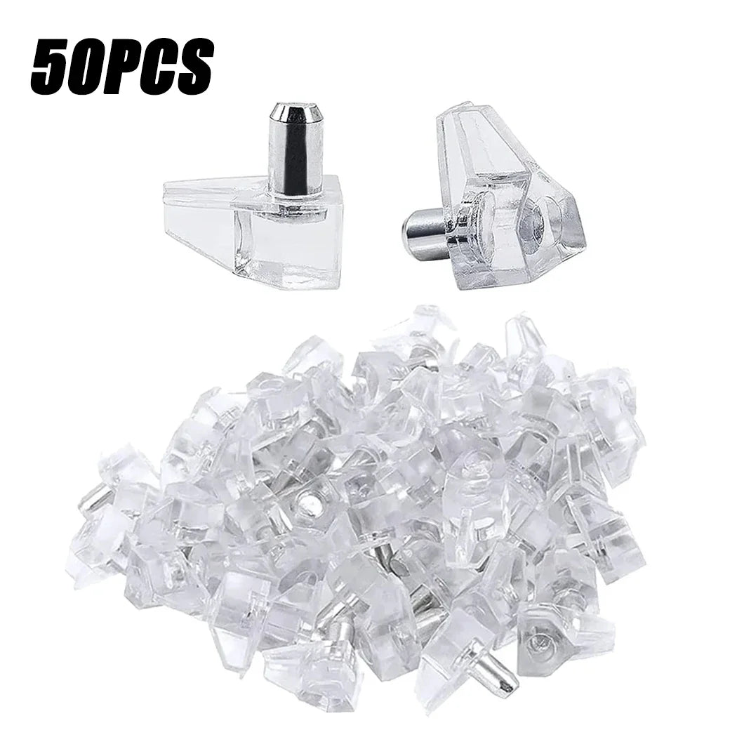 10/500PCS Transparent Shelf Studs – Plastic Laminate & Glass Plate Support Pegs for Cabinet, Wardrobe, Furniture Hardware