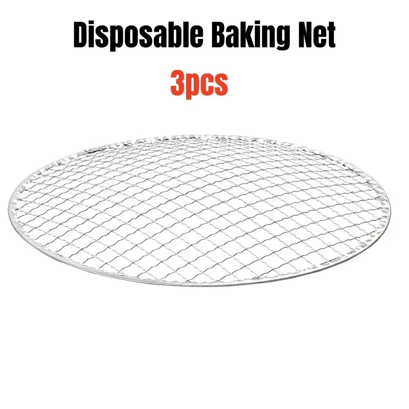 Portable Korean Charcoal BBQ Grill – Stainless Steel Round Outdoor Camping Barbecue Stove