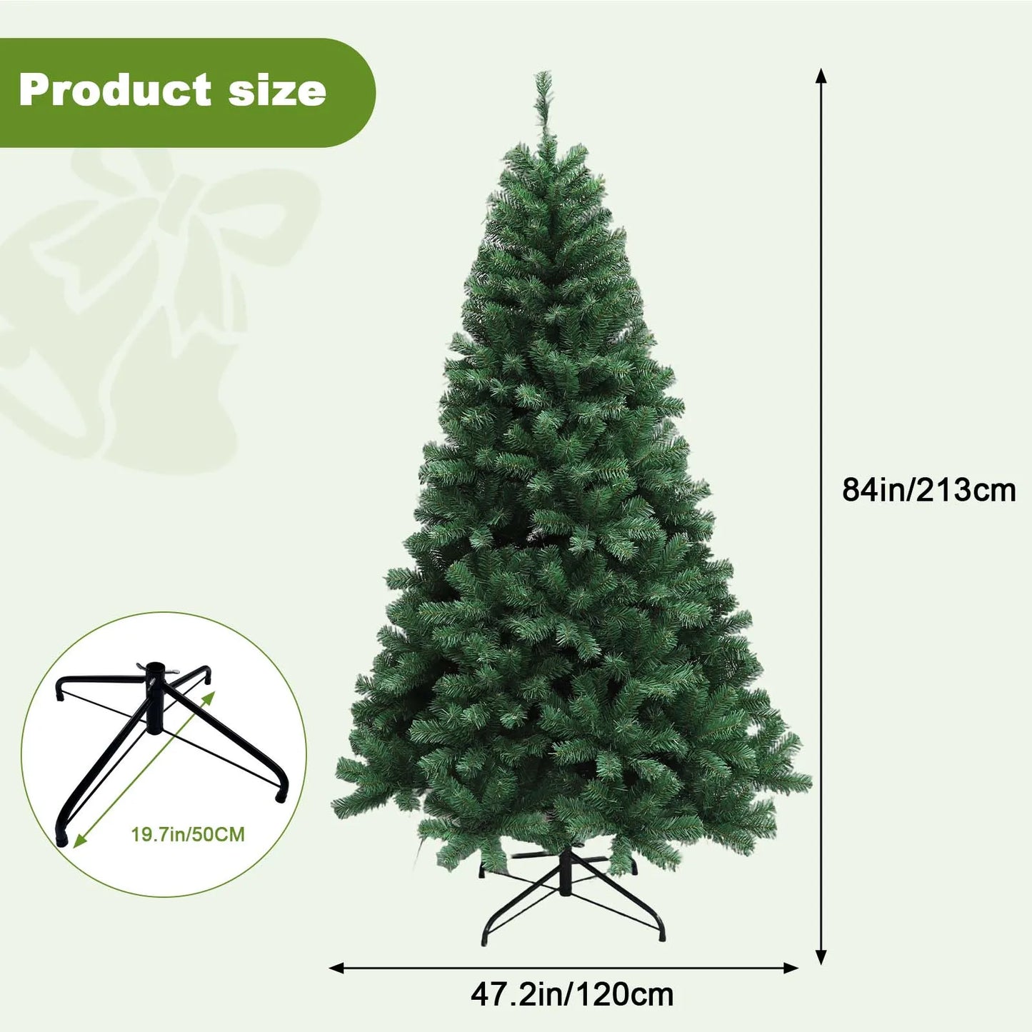6-7ft Pre-Lit Artificial Christmas Tree — Hinged Xmas Tree with LED Lights & 8 Lighting Modes for Home Decor